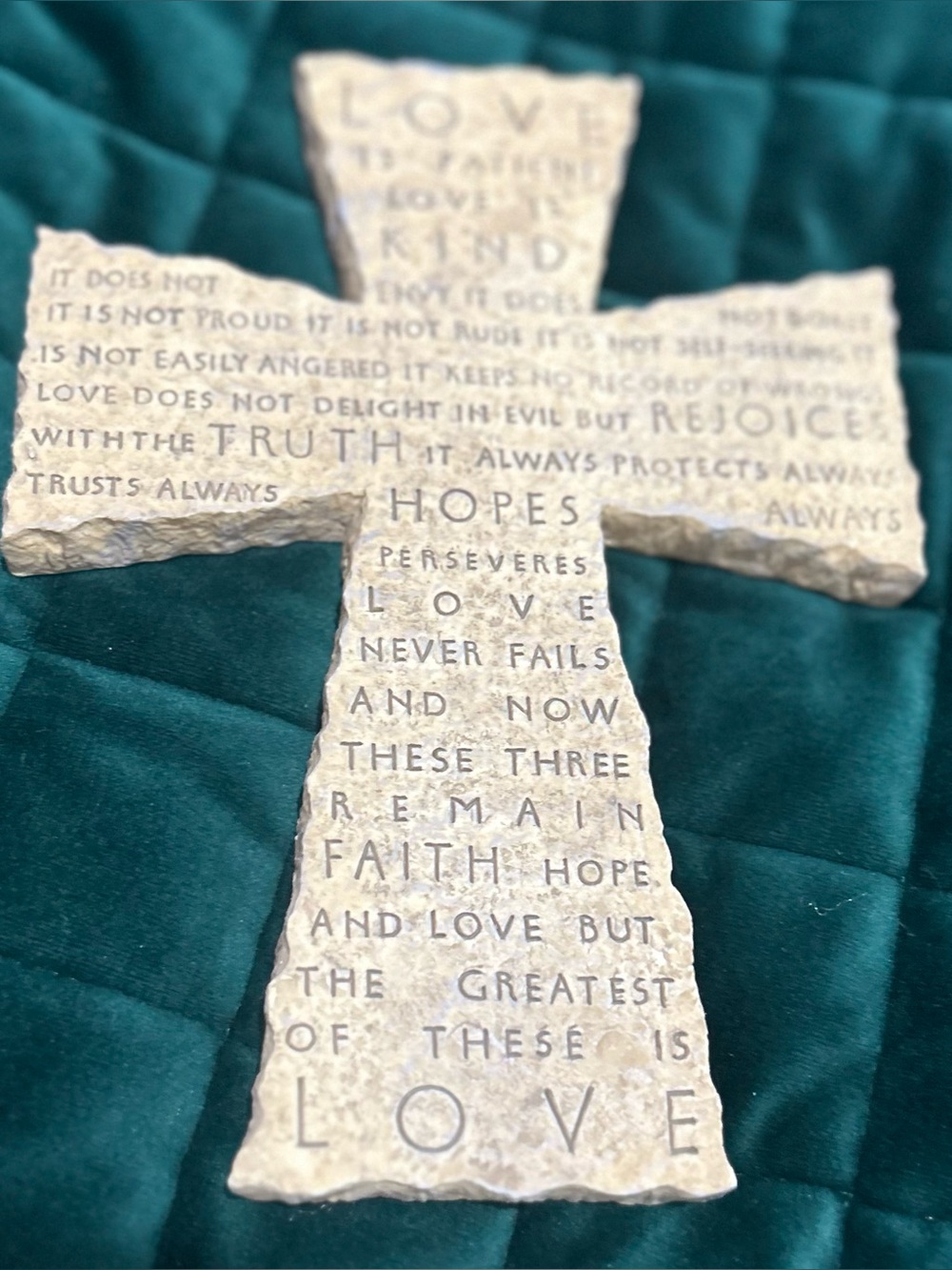 Vintage Christian Wall Cross 1 Corinthians 13:4-8 “Love is Patient”